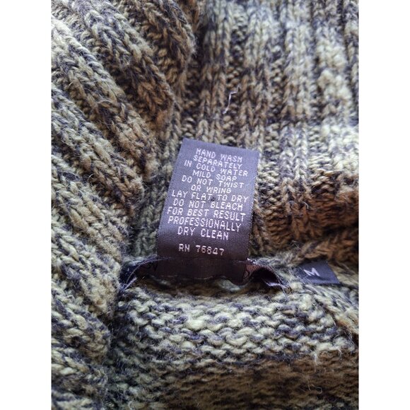 Nomadic Traders Sweater M Green Knit Asymmetrical Button Cozy Fall Boho Chic - Picture 4 of 7